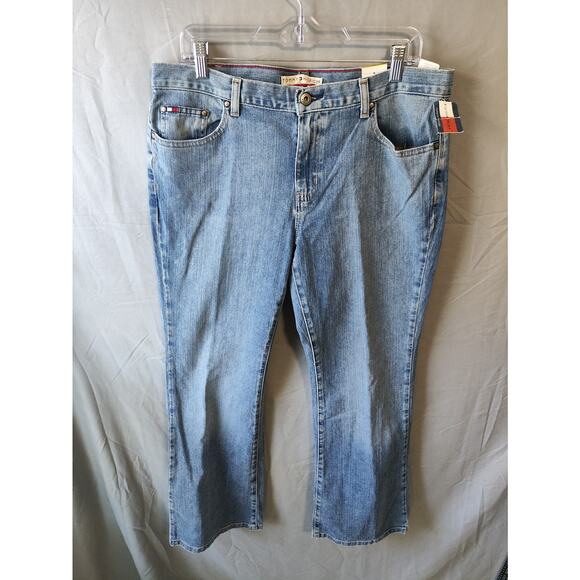 Tommy Hilfiger Jeans Womens 14L Blue Stretch Low Rise Flare Denim Casual Pants - Picture 1 of 16